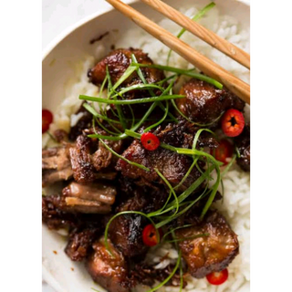 Caramel pork saved with rice 