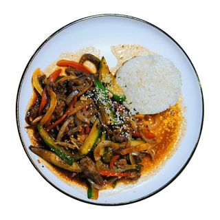 Мясо по тайский с рисом