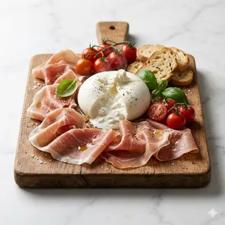 Tagliere di crudo e burrata