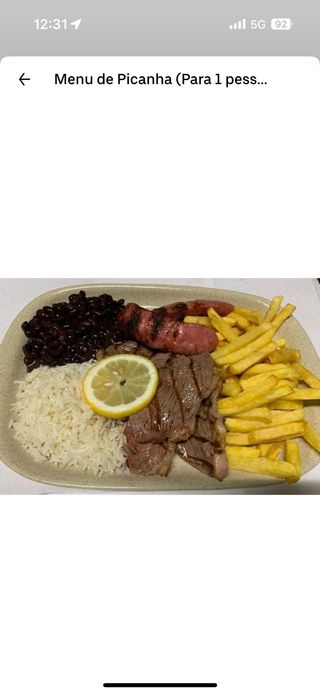 Menu de Picanha para 1 Pessoa