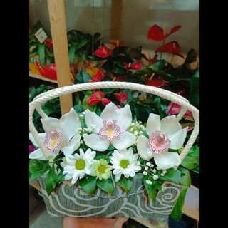 Torbica sa 3 orhideje  bele