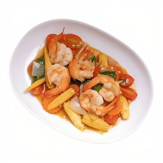 Gambas con guindillas