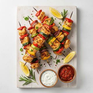 Frigărui de pui cu legume