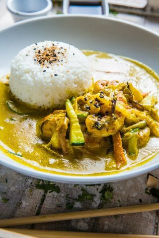 Curry tailandés de gambas