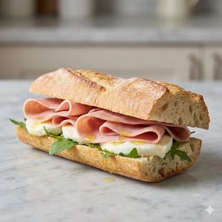 Panino prosciutto cotto e mozzarella