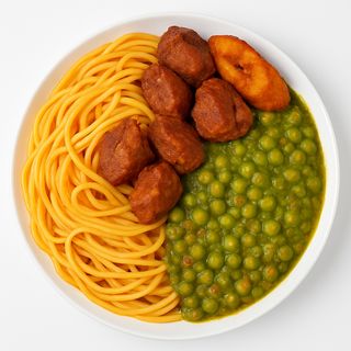 Spaghetti + Petits Pois + Rognon