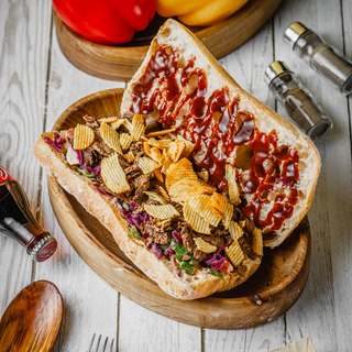 Чиабатта с говядиной и овощами 