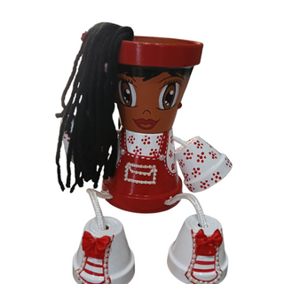 Muñeca maceta roja