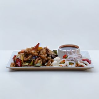 Lignje u slatko kiselo ljutom sosu