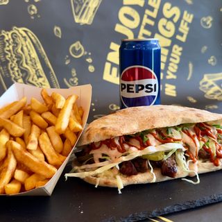 Pork Neck + fries + Pepsi