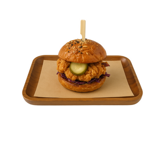 CRISPY BURGER DE CURCAN CU CARTOFI PROASPETI PRAJITI (NECONGELATI)