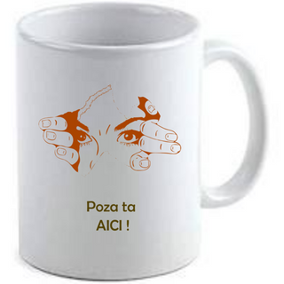 Cana alba ceramica personalizabila text sau poza