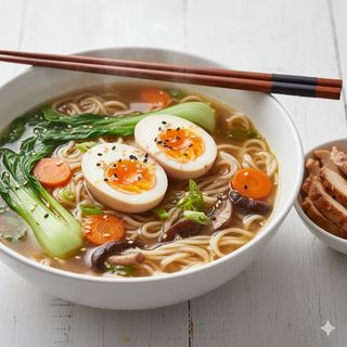 Ramen de verduras y huevo