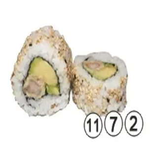 38. CALIFORNIA LANGOSTINO CON QUESO 8U