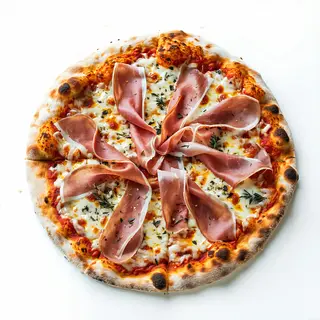 Pizza de jamón ibérico y brie