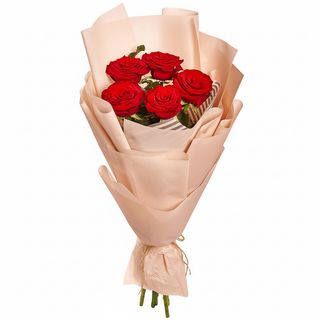 Букет в упаковці"5 червоних троянд"