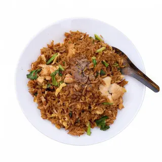 Pollo y cordero con arroz