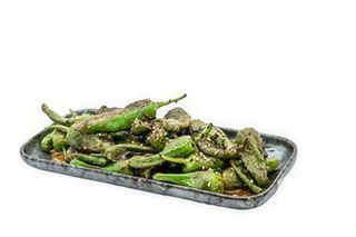 Grilled shishito peppers