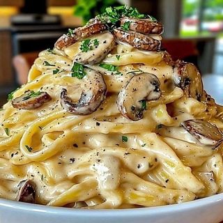 Pâtes Poulet  champignons 