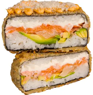 Sushi burger z łososiem i ananasem mini
