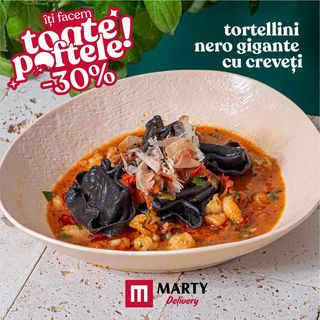 Tortellini nero gigante cu creveți