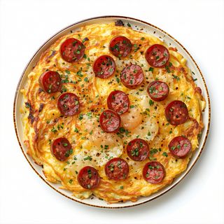 Ración De Tortilla Con Chorizo