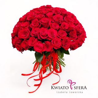 Bukiet z 50 róż czerwonych