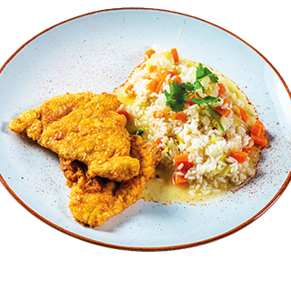 Filetes de Pescada com Arroz à Escolha