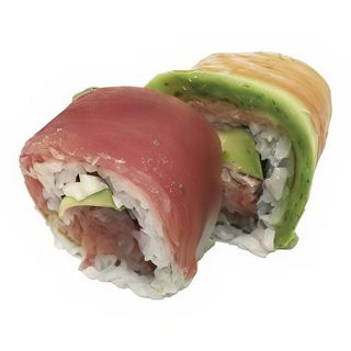 Especial Rainbow de salmón, atún y aguacate ( 8 pza )