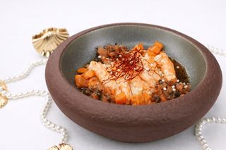 Креветки зі Страчателою та бататом (150г)