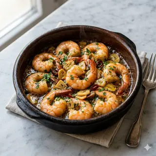 Tapa De Gambes A L'All Amb Vi Blanc