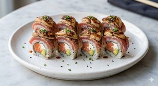 Uramaki De Atún Flambeado Con Foie 8 Pzs.