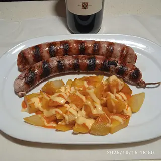 Butifarra robellones y butifarra Rocafort a la brasa 