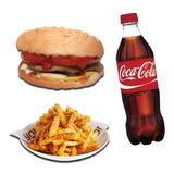 Гамбургер, фрі, кола