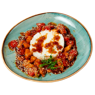 Курица терияки с рисом.