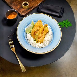 Creveti pane si orez cu parmezan