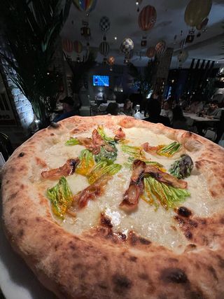 Guanciale e fiori di zucca