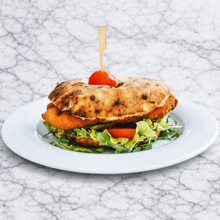 Cheesy chicken charm burger