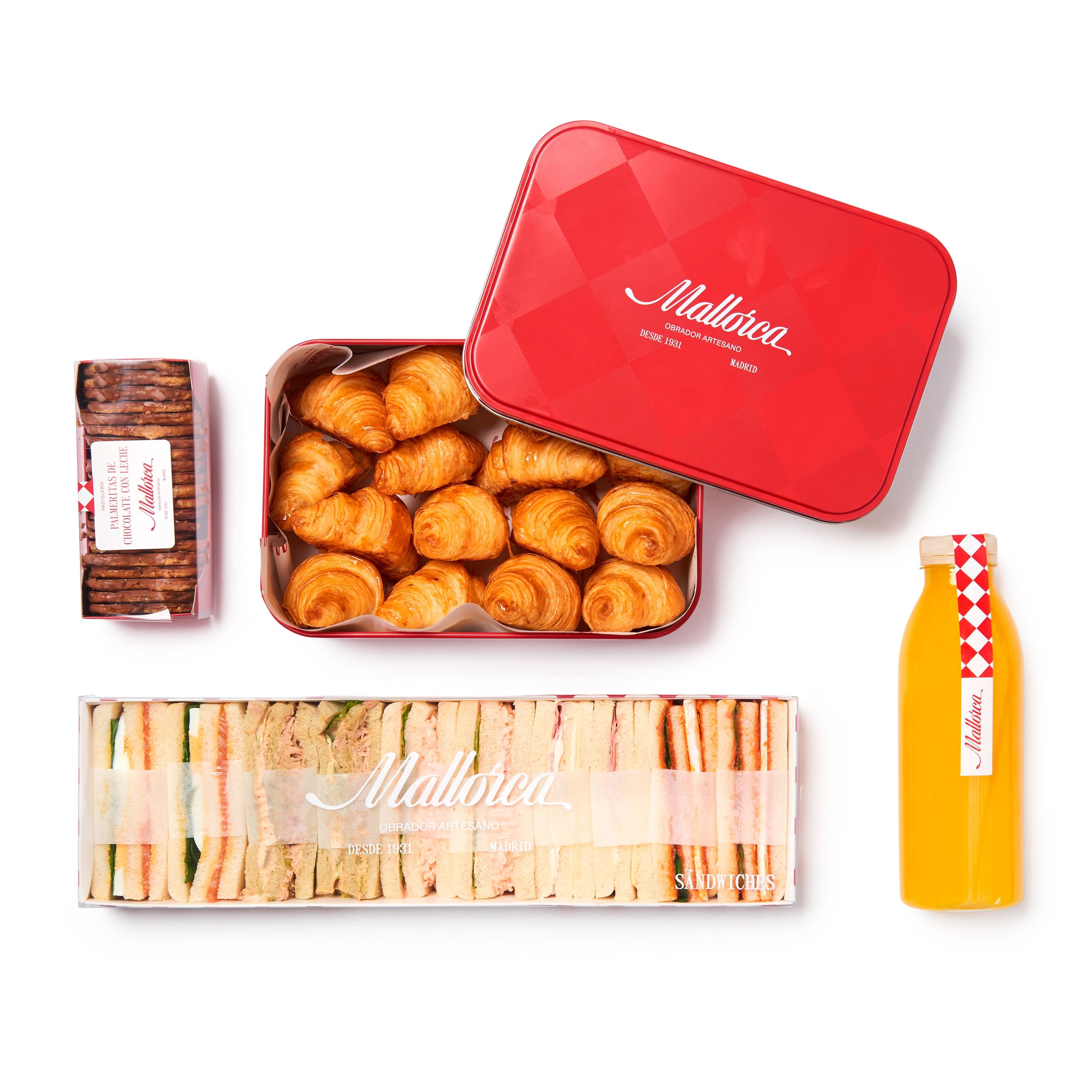 Desayuno con sándwiches + petit croissant 1985 para 5 personas