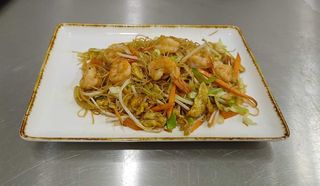 Massa de Arroz com Gambas