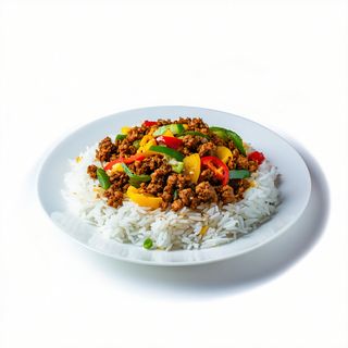 Arroz Con Carne Picada Y Verdura