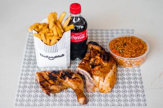 1/2 chicken meal mega + choic of two sides & soda
