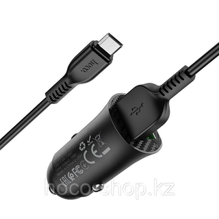 Автомобильное зарядное устройство Z39 Hoco с кабелем Micro, Black Подр