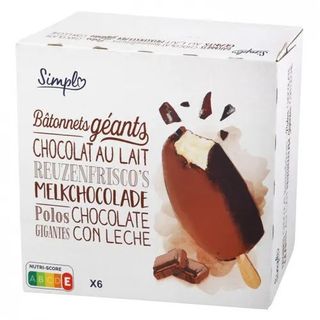 Helado Bombon Chocolate Con Leche Simpl 6 X 120 Ml. 492 Gr.