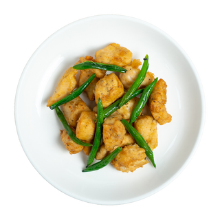 Курица в кляре со стручковой фасолью