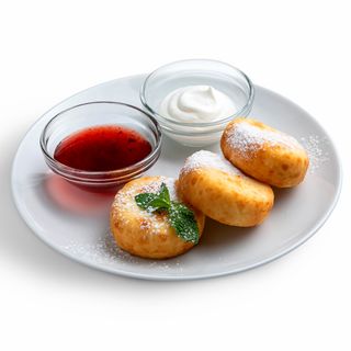 Сирники з сметаною та топінгом (120/60г)