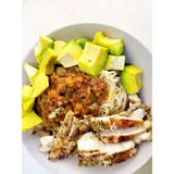 Spaghetti with grilled chicken