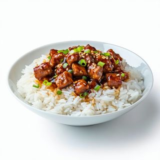 Arroz con Cerdo y Salsa