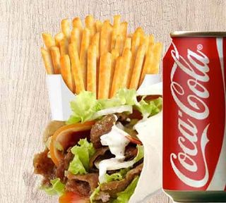 Menú pita kebab solo carne pollo i ternera 