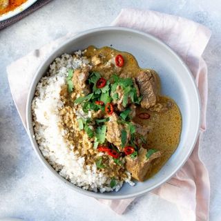 Coconut Beef Curry  with Coconut Rice